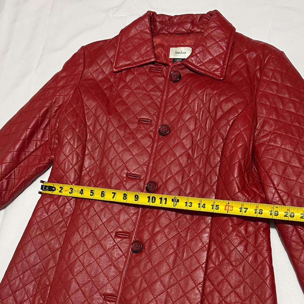 Neiman Marcus Red Leather Jacket - Picture 13 of 16